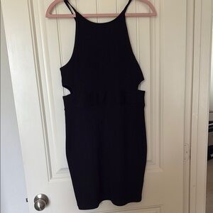 Topshop Black Sleeveless Halter Cocktail Dress